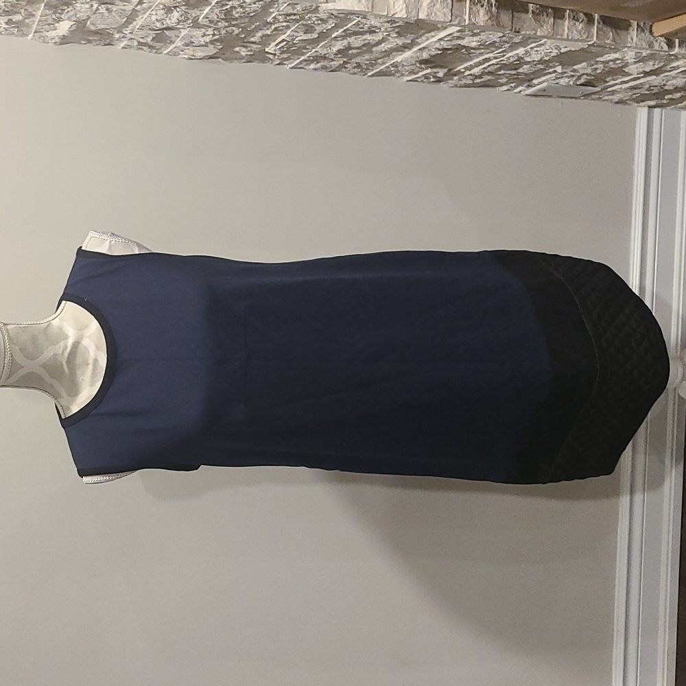 NWT Sandro Ferrone Sleeveless Blue and Black Dress